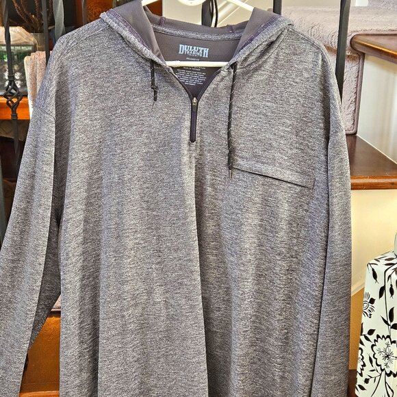 Duluth Trading Men's Lightweight Qtr Zip Hoodie, Gray, Sz XXL - Picture 1 of 13